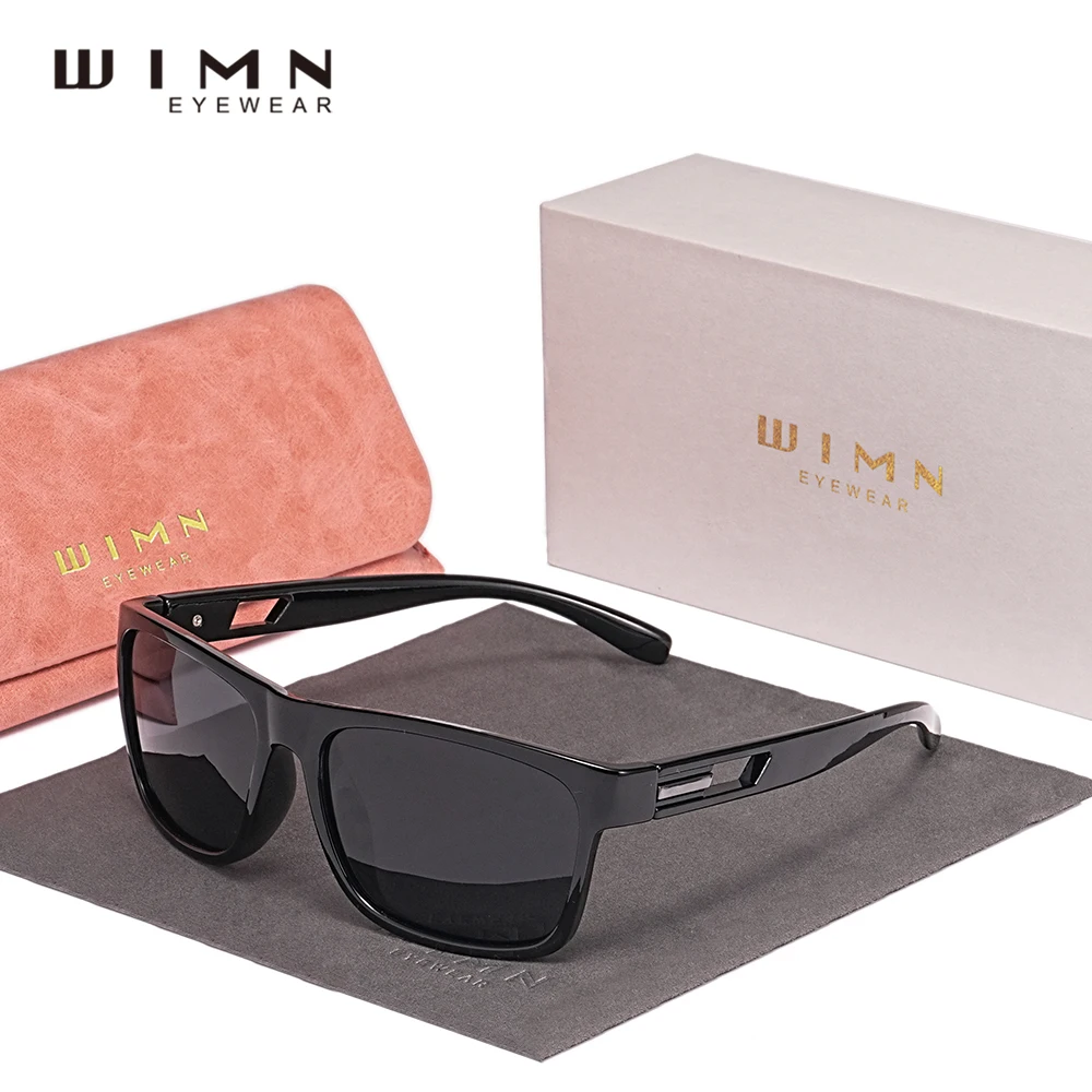 

WIMN Gray Lens Rectangle Polarized Sunglasses for Women UV400 Glasses Men Anti-glare Outdoor Sports Eyewear