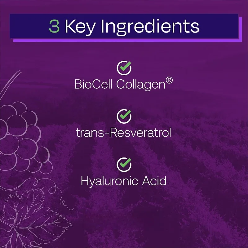 Resveratrol Collagen Beauty Supplement Containing Hyaluronic Acid-60 Capsules