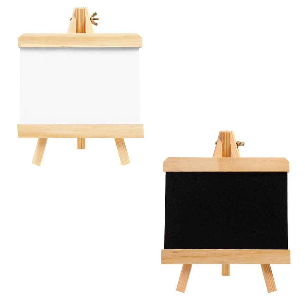 

2Pcs Small Chalkboard Wooden Drawing Board with Stand Multi-Function Mini Blackboard for Kids Painting Calligraphy Office Home