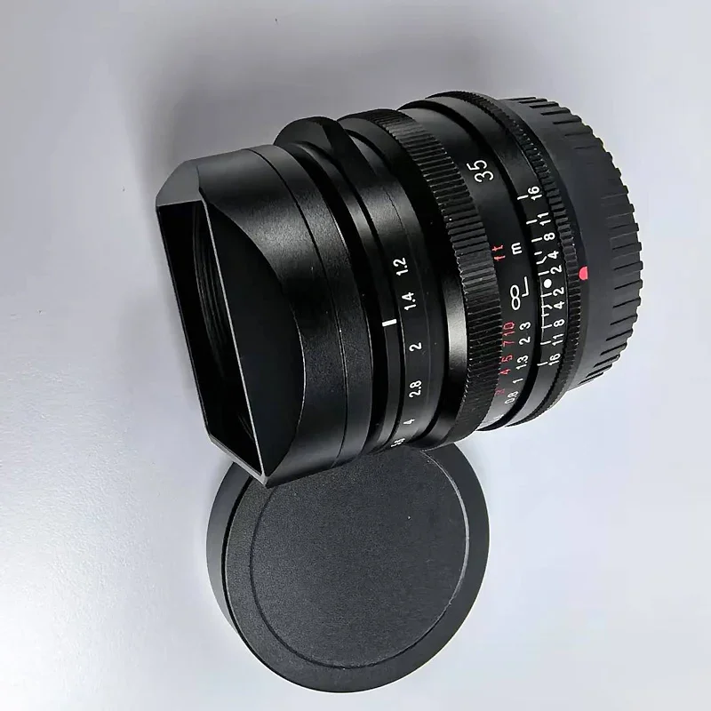 for VOIGTLANDER  NOKTON 35mm F1.2 & 23mm F1.2 X Mount Metal Square Lens Hood With Metal Cap