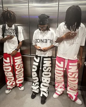 2025 Hip-Hop Trendy Streetwear Hosen Amerikanischen Retro Baggy Breite bein Casual Hosen Männer Harajuku Bunte Kordelzug Jogginghose