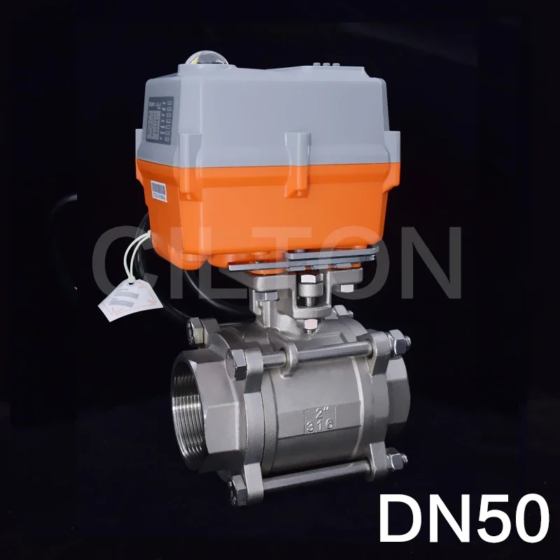 Electric control valve thread 25 flow control water valve 304/316L two-way switch ball valve