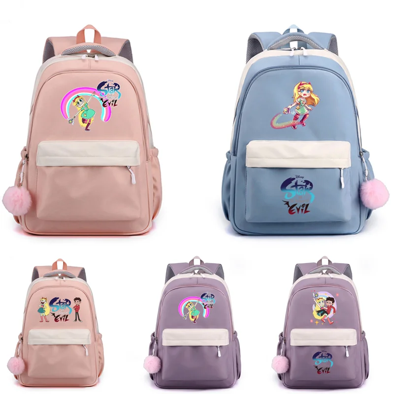 

MINISO Star vs. the Forces of Evil Cute Cartoon Backpack Teenager Fashion Male Female Student School Bag Knapsack Mochila