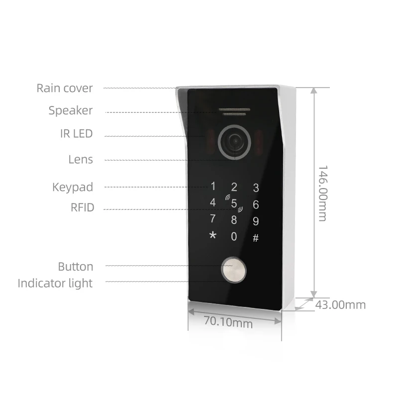 Tuya Smart Wifi Video Doorbell 1080P Camera Access Control System Password Keypad For Villa Apartment Outdoor ID Card APP Unlock