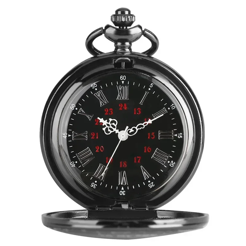 Steampunk أنا أحبك إلى حفيد أسود فضي ساعة جيب كوارتز لصبي أطفال ساعة فوب سلسلة بدلاية هدية Reloj de bolsillo