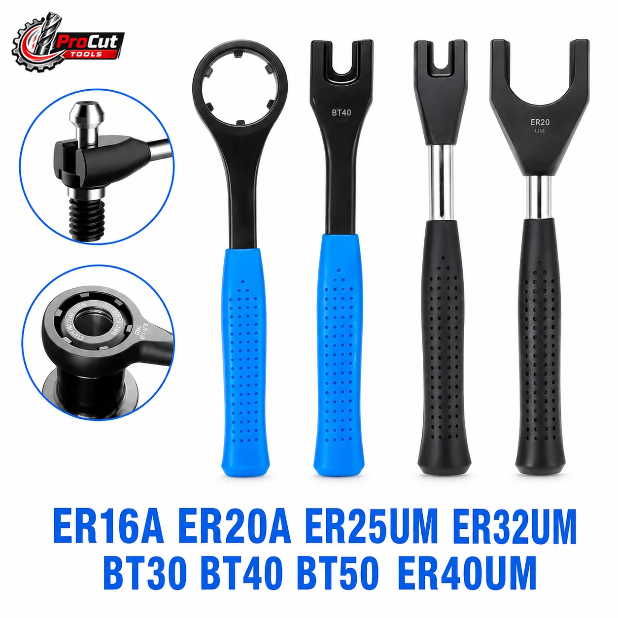 ER16 ER20 ER25 ER32 ER40 Tool Wrench ER Nut Wrench Pull Stud Wrench Fit BT30 BT40 BT50 MAZAK CAT DIN40 DIN50