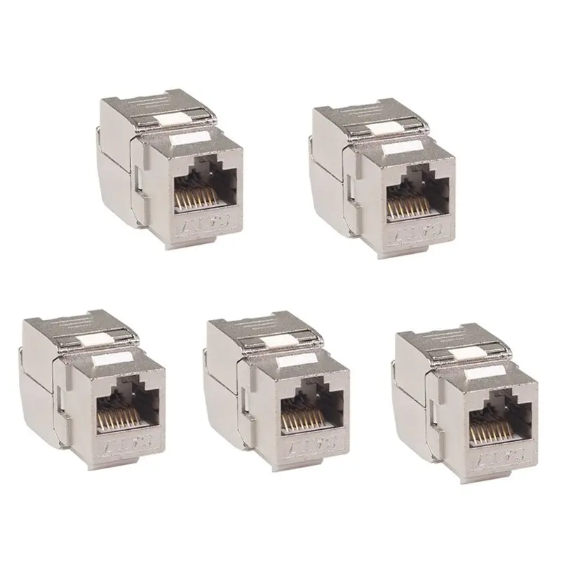 5PCS RJ45 Keystone Jack Module Tool-Less Type Shielded CAT7-DTC7
