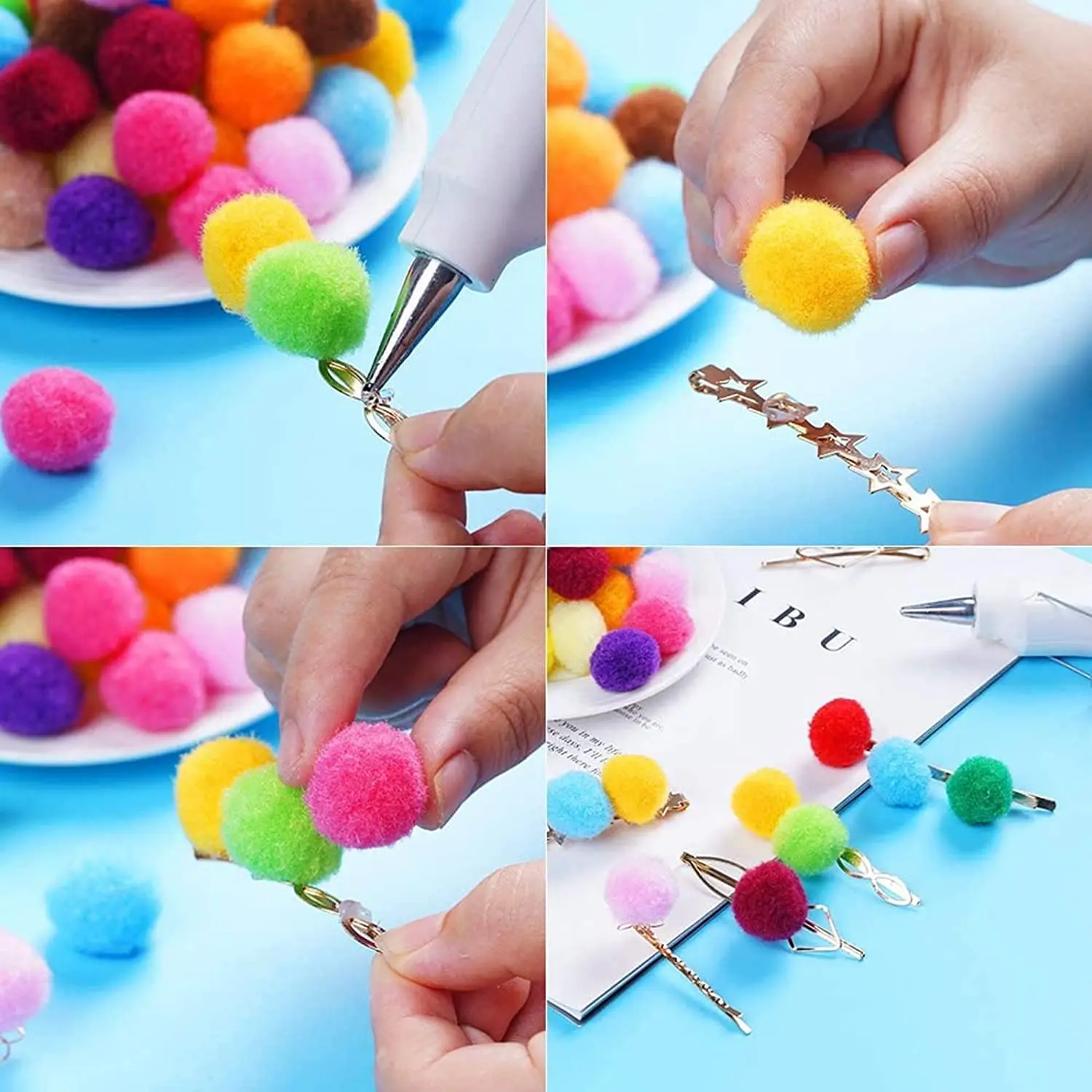 30-300Pcs Pom Poms Fluffy Soft Pompom Ball 8/10/15/20/25/30mm Handmade Sewing Craft DIY Kids Toy Christmas Weddinrg Decoration