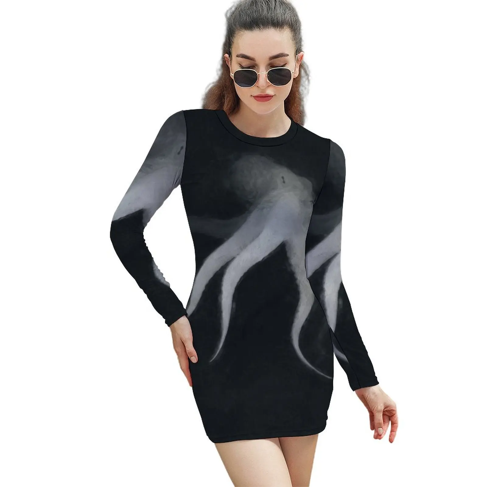 

Octopus From The Depths Long-Sleeved Sheath Dress Woman fashion elegant evening dresses for women 2024