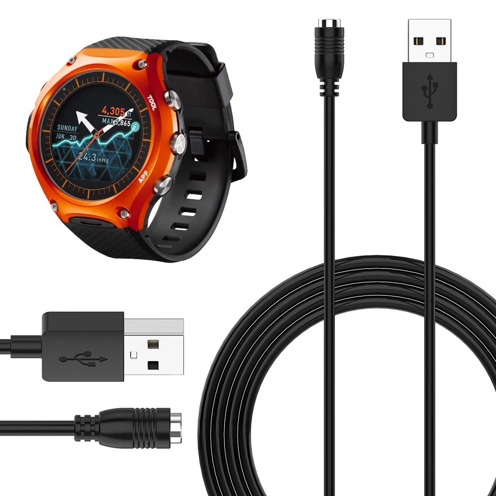 

USB Charging Cable Universal Power Charge Wire Smart Watch Accessories Charging Cord for WSD-F10 WSD-F20 WSD-F30 Pro-trek F21