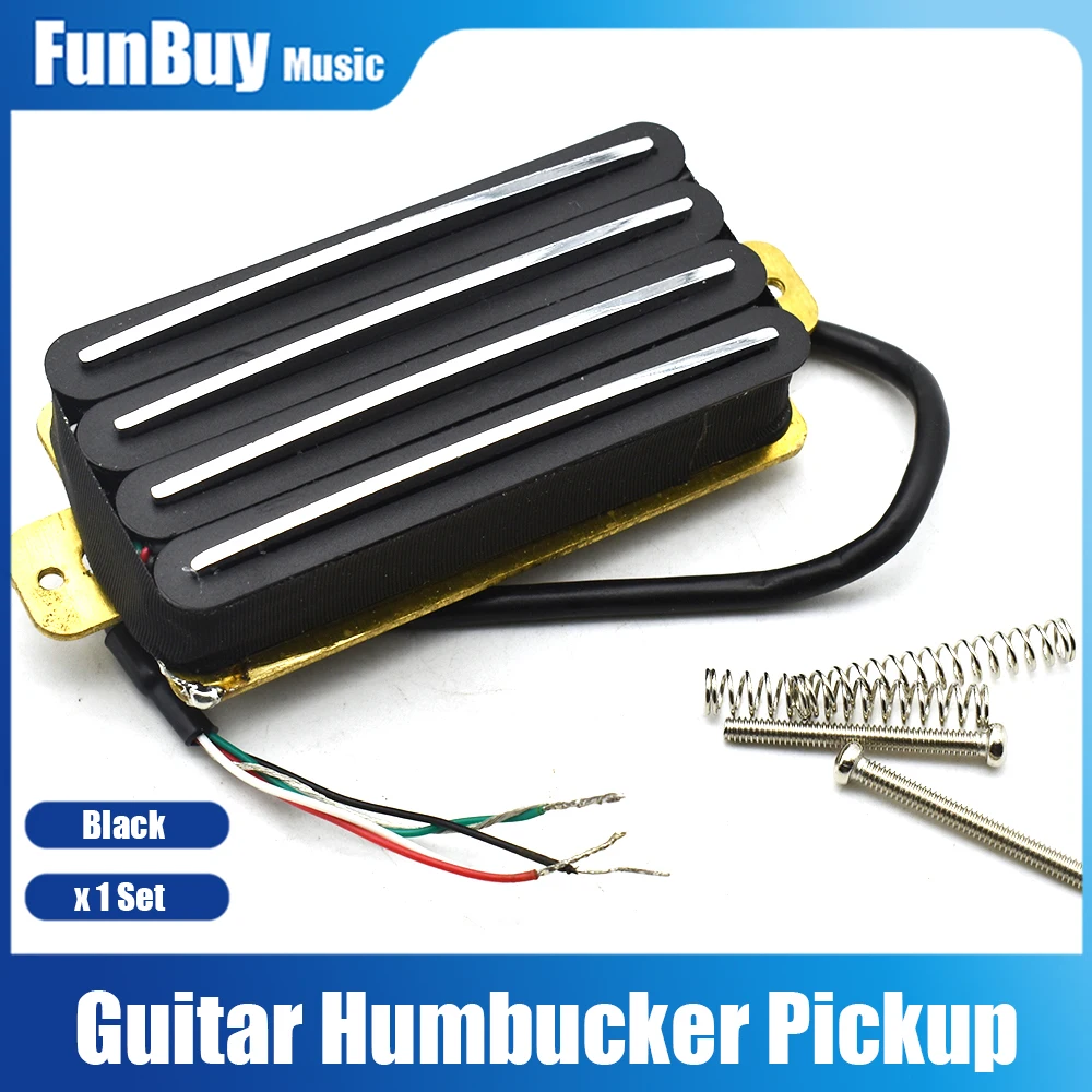 1 Pcs Hot Rail 2-Dual Blade Electric Guitar Humbucker Pickups 4 Wire Guitar Pickup Accessories Black/Yellow/Green/White/Red