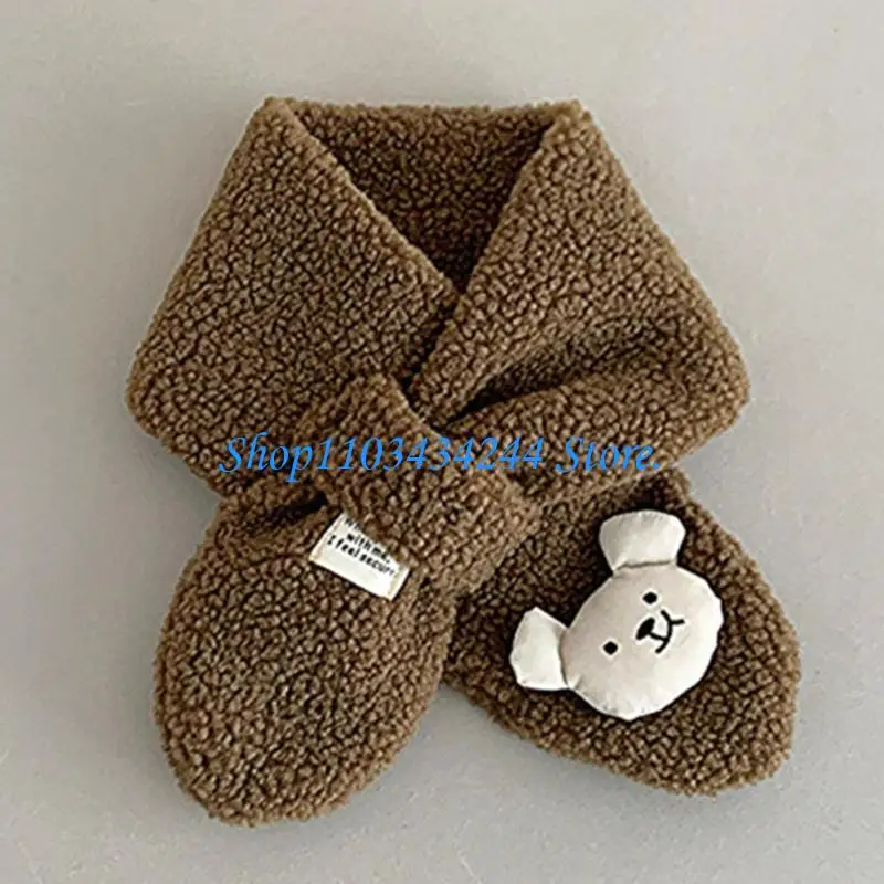  Lamb Wool Kids Scarf and Gloves Set Essential Winter Accessory for Infants Baby view 5