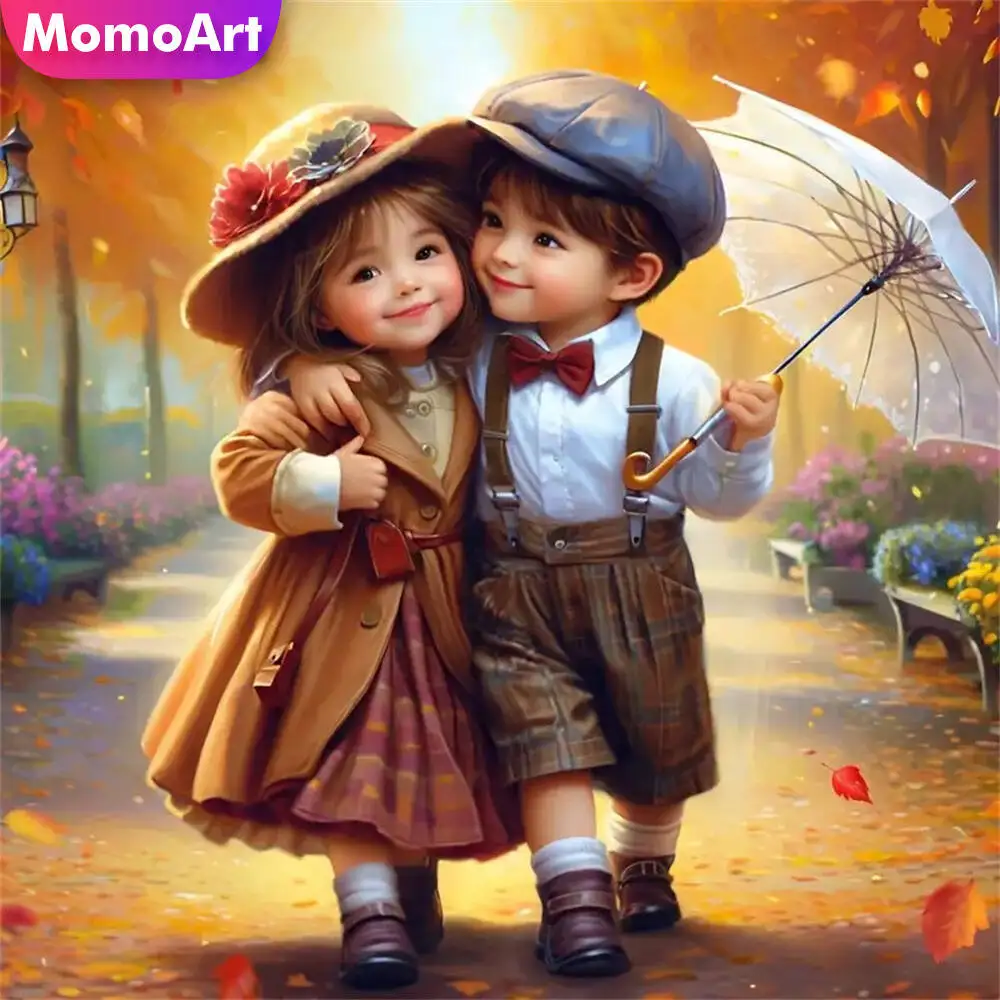 

Momoart 5D DIY Diamond Mosaic Boy Painting Girl Portrait Picture Of Rhinestones Embroidery Kid New Arrival Handmade Gift