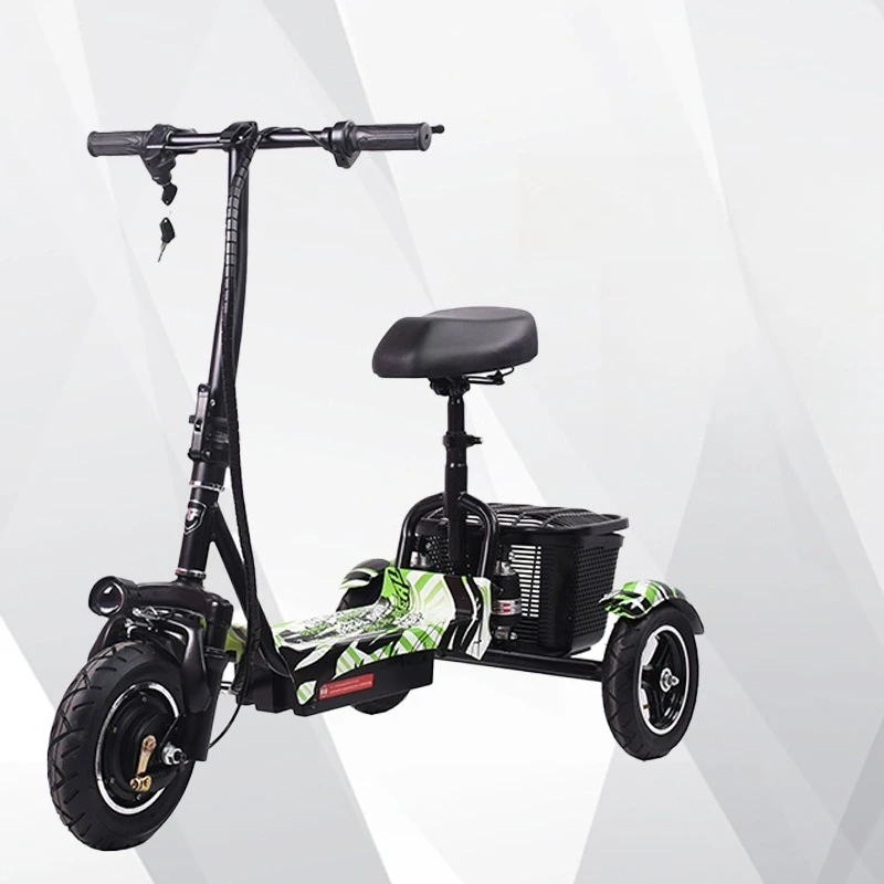 Patinete Eléctrico Plegable Pequeño de Tres Ruedas, Patinete Eléctrico Duradero para Personas Mayores, Mobiliario Comercial, Patinete Elétrico ZY40DDC