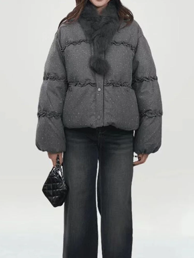 

Новая зимняя свободная модная утепленная хлопковая куртка для женщин: повседневная короткая верхняя одежда, комфортная, теплая, с капюшоном, на молнии