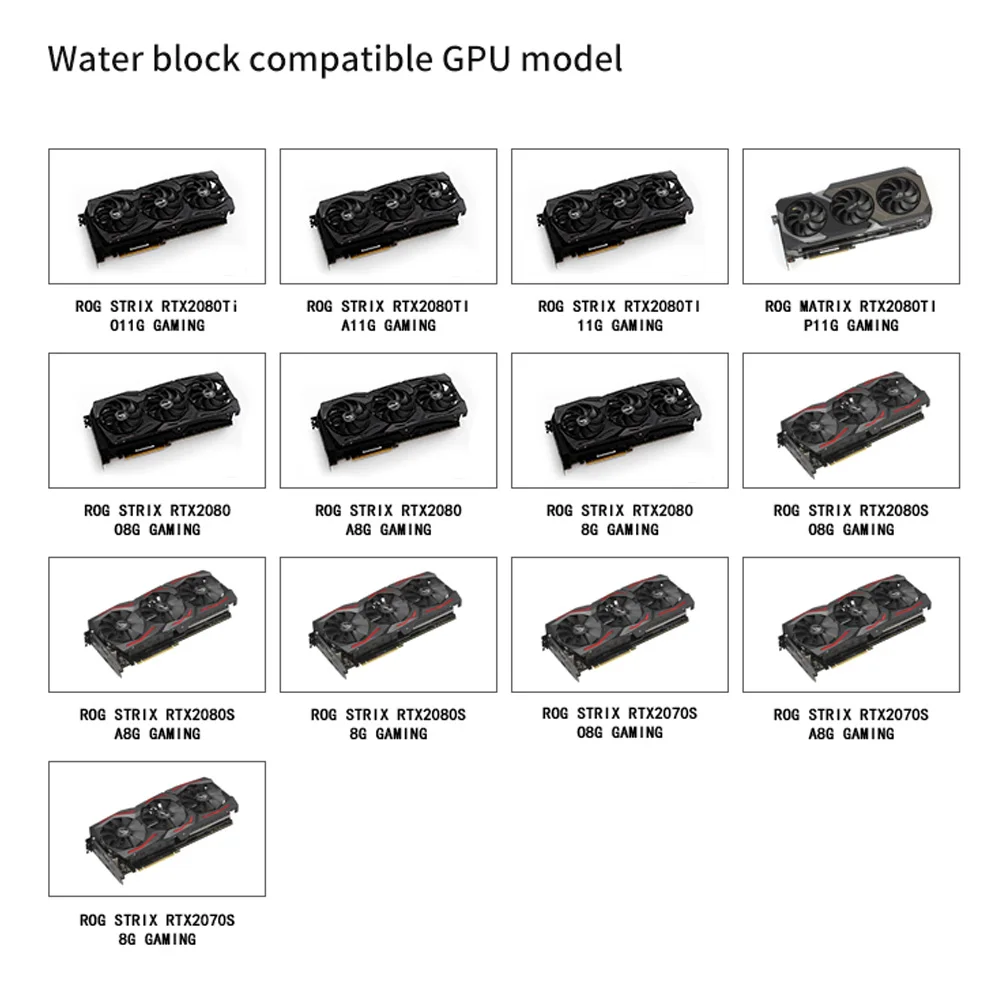 BARROW GPU Water Block Use for ASUS ROG STRIX RTX2080TI O11G A11G/ RTX2080 2070 Super O8G A8G GAMING/ 5V 3PIN  BS-ASS2080T-PA2