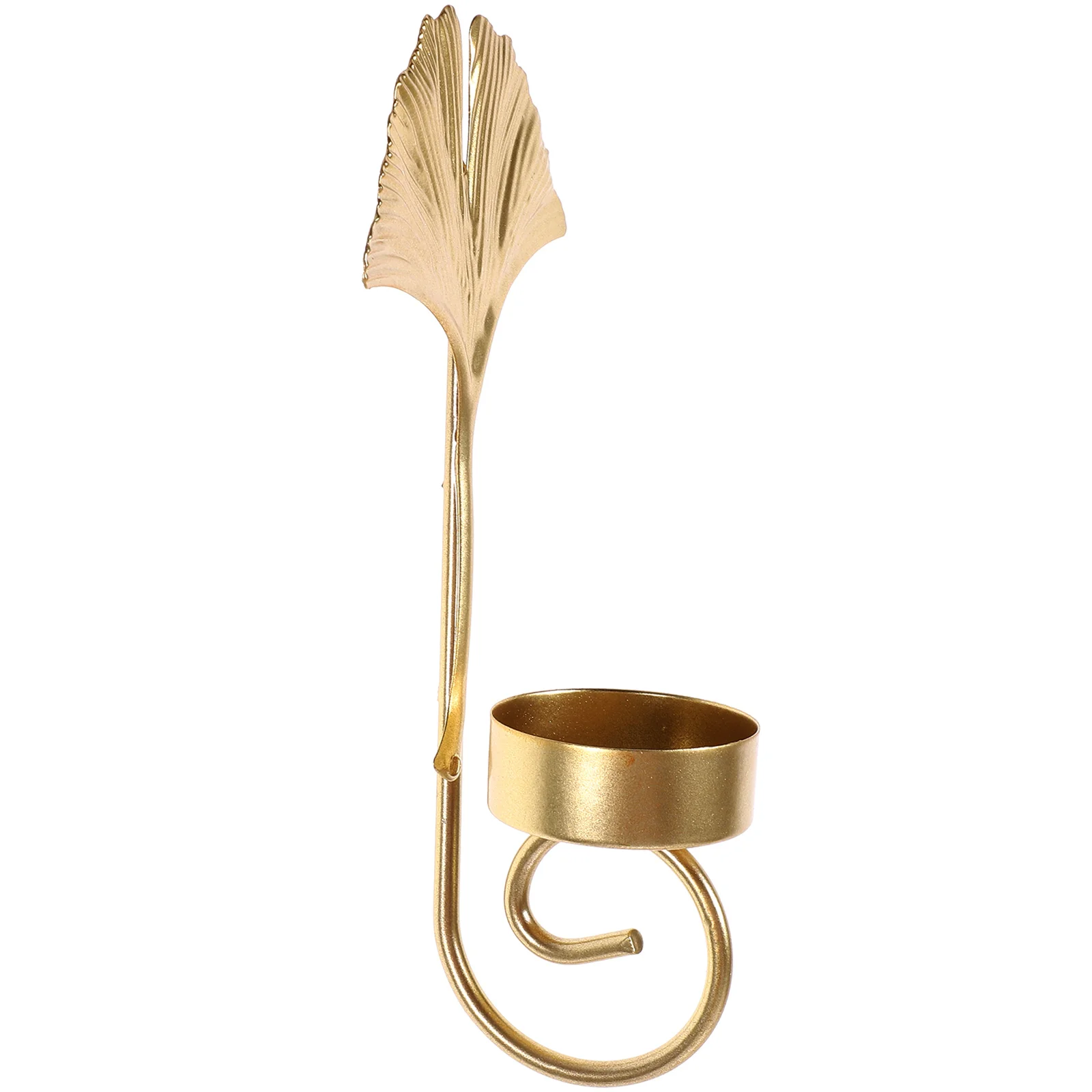 

Golden Leaves Candlestick Wall Mounted Holder Metal Rectangle Metal Stand Leaf Holder Simple Home Decor