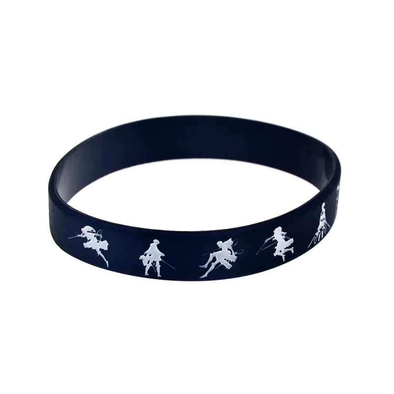 1PC Attack On Titan Silikonkautschuk-Armband Anime Geschenk Erwachsenengröße Armband – Detail 5
