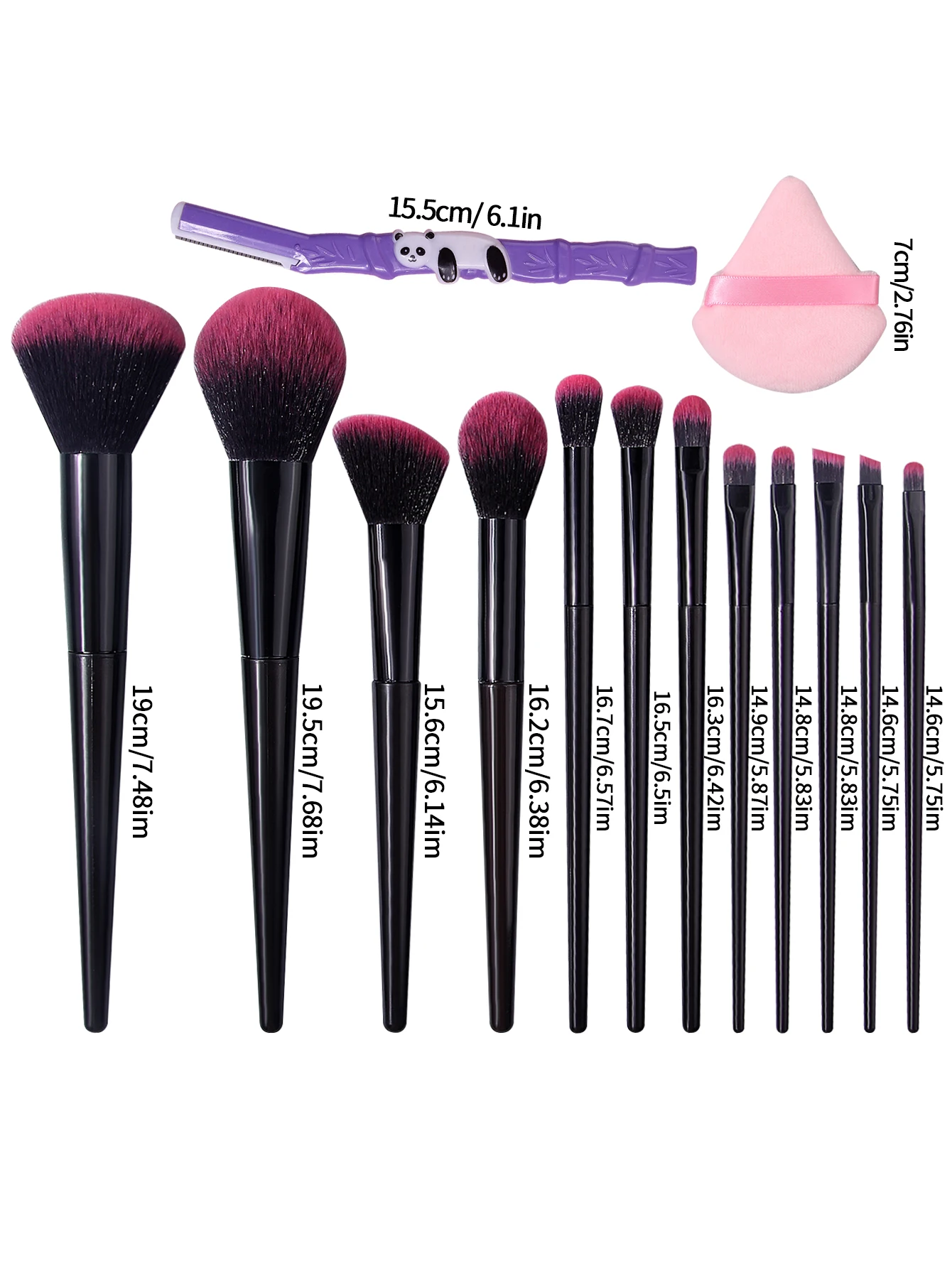 12/15/17Pc Soft Makeup Brushes Set for Beginners  Loose Powder Blush Eyeshadow Brushes Dual-use Wet & Dry Makeup Sponge Triangle