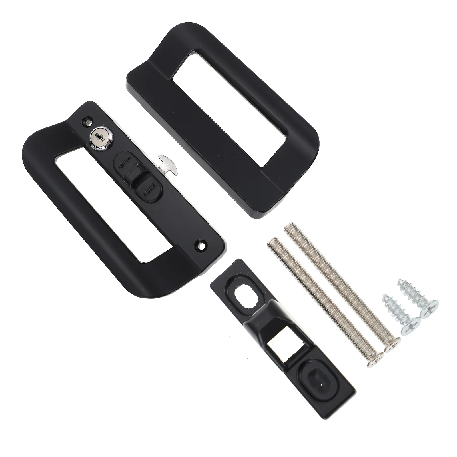 

1 set 1 Set Sliding Door Handle Lock Set Aluminium Alloy For Patio Barn Pocket Garage Shed Closet Doors Flush Pull Handle