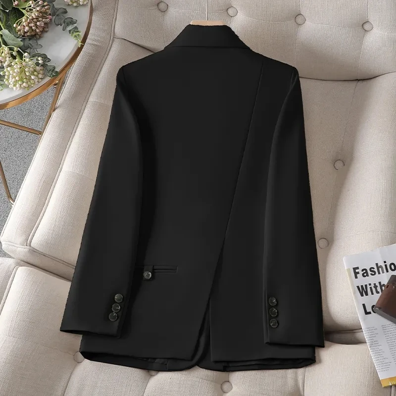 جديد الخريف الشتاء المرأة السترة السيدات طويلة الأكمام سترة رسمية معطف أسود وردي المشمش الحلل الإناث ملابس علوية غير رسمية ملابس خارجية