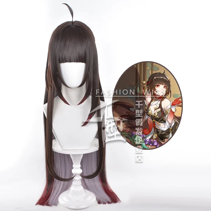 Game Honkai: Star Rail Lingsha Wig Cosplay Wig DokiDoki Women Cute 90cm Long Hair Ling Sha Cosplay Heat Resistant Free Wig Cap