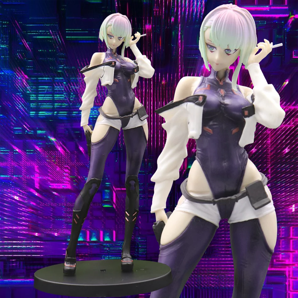 22cm Cyberpunk：Edgerunners Anime Figure #2077 Super Hacker Edge Walker Lucy Action Figure Collection Model Doll Toys