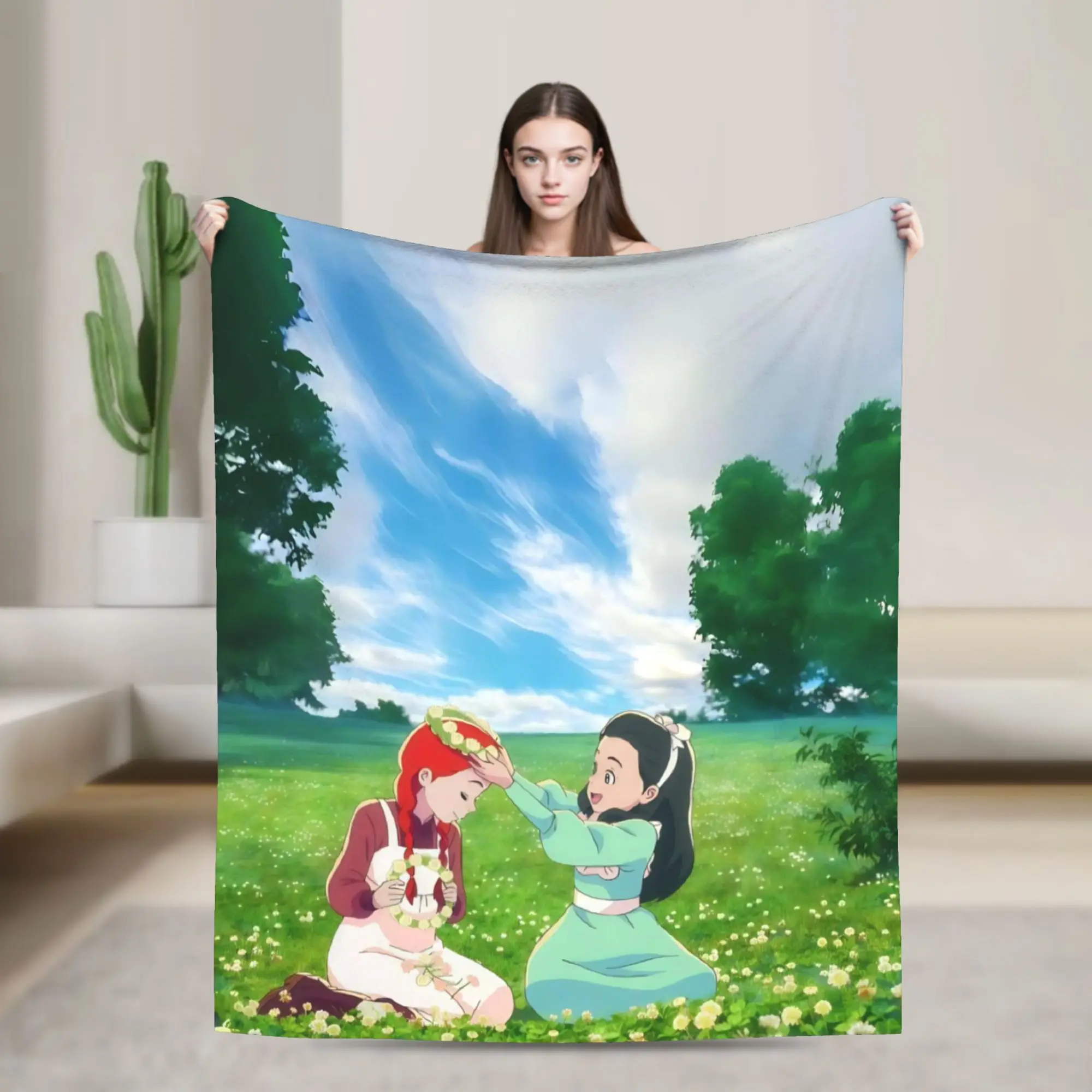 A-Anne Shirley Cartoon Blanket Ultra Soft  Throw Blankets for Couch 50x60 Inch Multiple Sizes Plush Thin Quilt