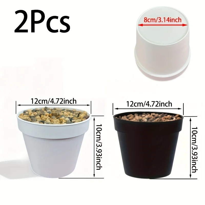 Modern Minimalist Cone Planters - 2-Pack Versatile Plastic Pots for Artificial Bonsai Trees & Home/Patio Decoration