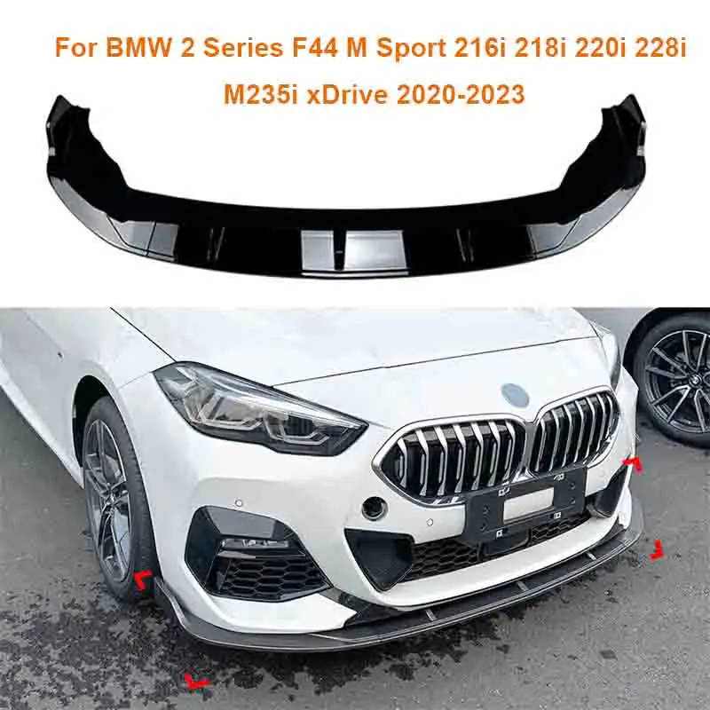 

Front Bumper under Lip Spoiler Splitter Diffuser Kit For BMW 2 Series F44 M Sport 216i 218i 220i 228i M235i xDrive 2020-2023