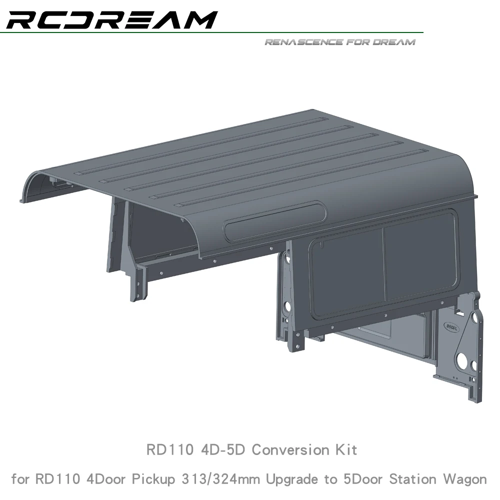 RCDream RD110 4D-5D Conversion Kit From 4Door Pickup To 5Door Station Wagon for Wild-Defender RD110 4Door Pickup Upgrade Parts