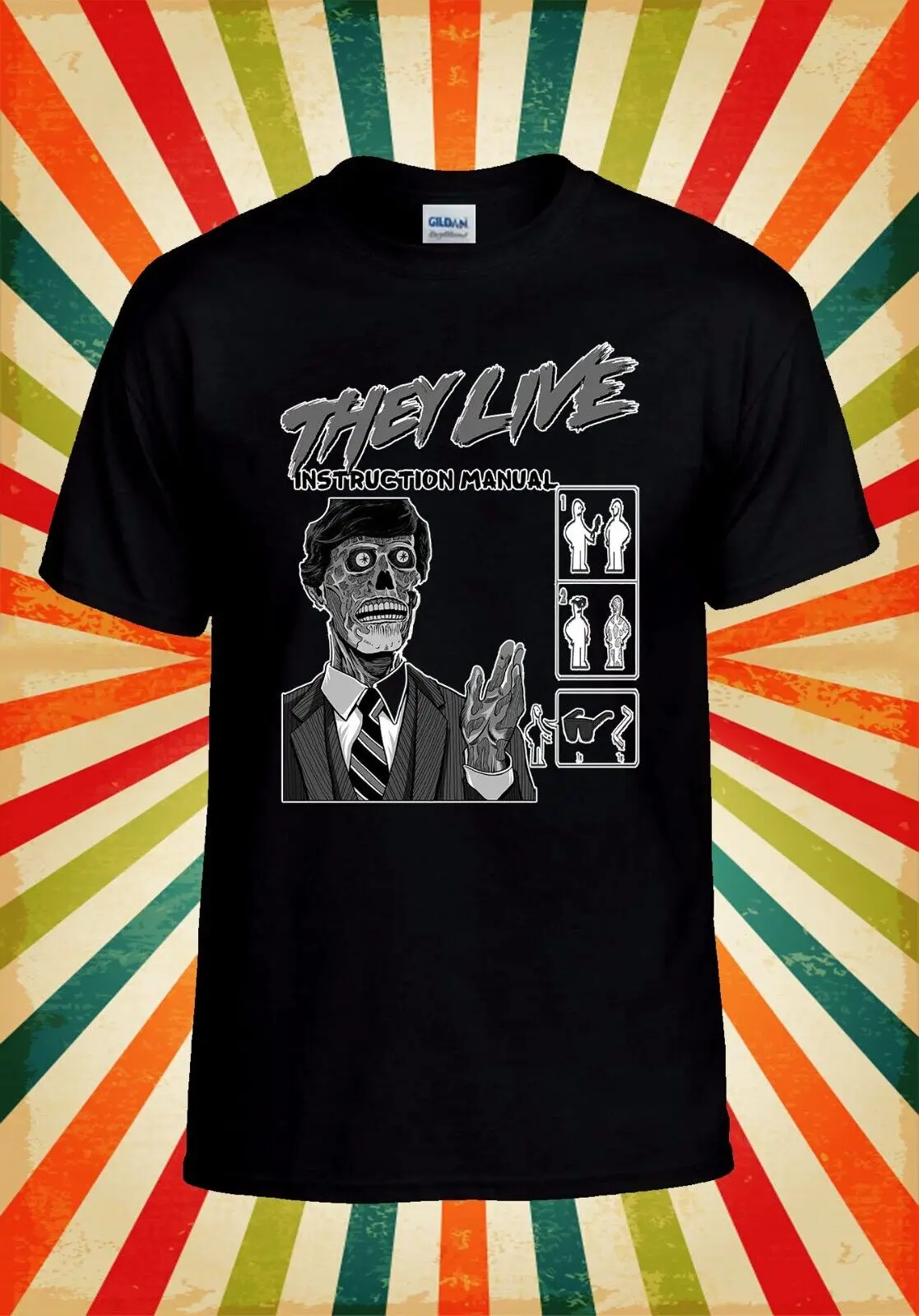 They Live 80s Consume Horror T shirt Baseball Top 3132