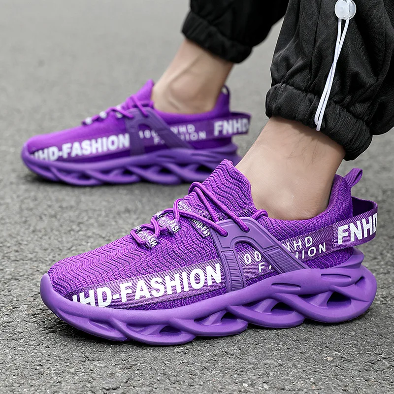 Hot Sale Men\'s Purple Sneakers Plus Size 36-48 Lightweight Breathable Sports Shoes Men Comfortable Platform Casual Man Sneakers