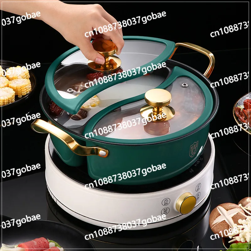 Stainless Steel 304 Hot Pot Integrated Forming Thickened Non-odorous Binaural Double Cover Soup Pot