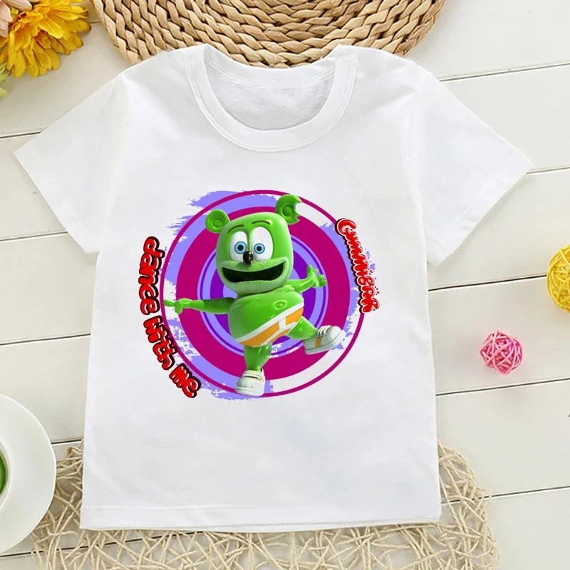 Boys Tshirts Size 2-10T Baby Boys Girl Gummy Bears T Shirt Cartoon Funny Casual Kids Clothes Summer Harajuku Children's Clothing