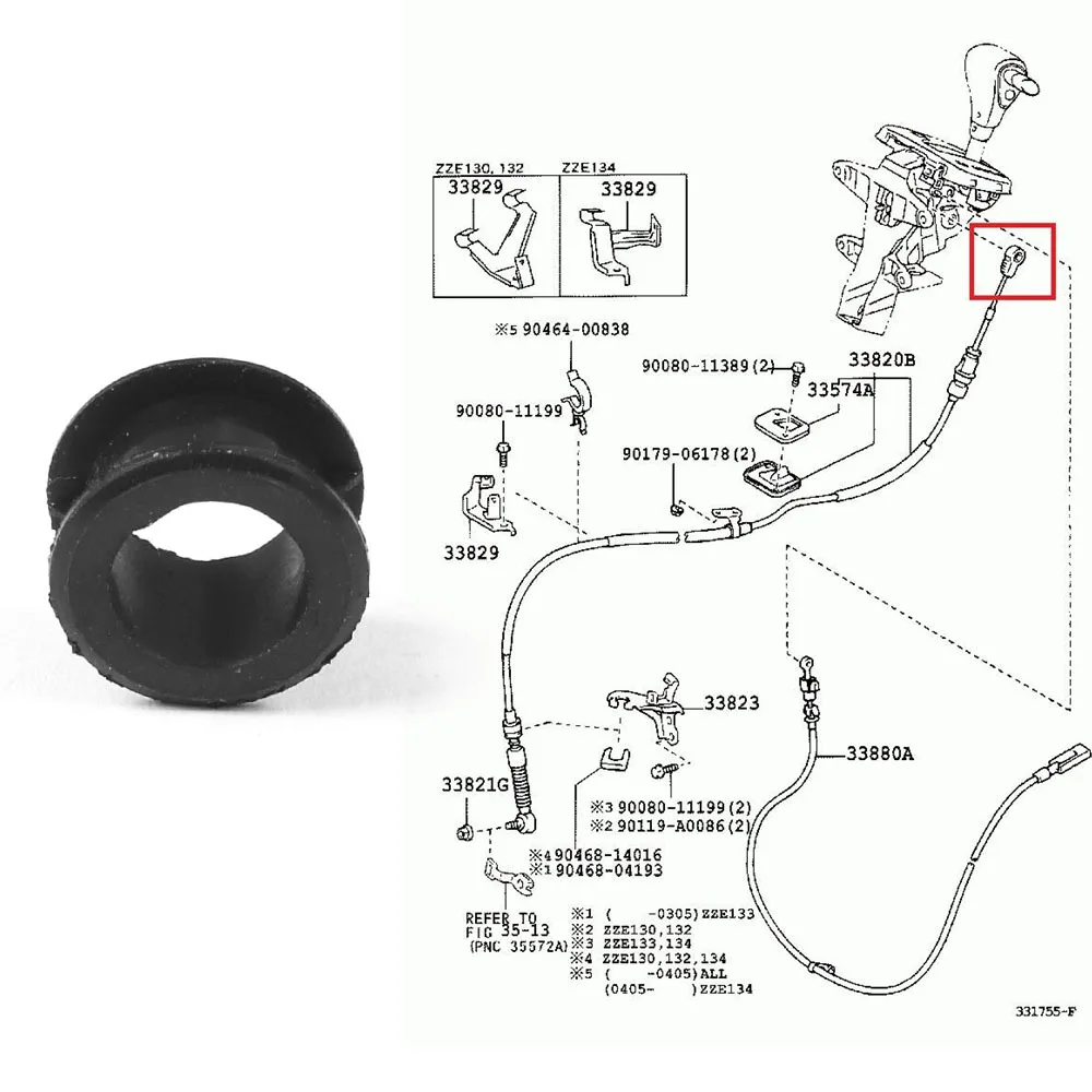 For 2003-2008 Toyota Corolla Automatic Transmision Shift Shifter Cable Bushing