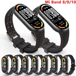 Silicone Strap For Mi Band 8 9 10 Bracelet Rubber Watchband Replacement Smartwatch Wrist Bracelet Correa Xiaomi Mi Band 8 Strap