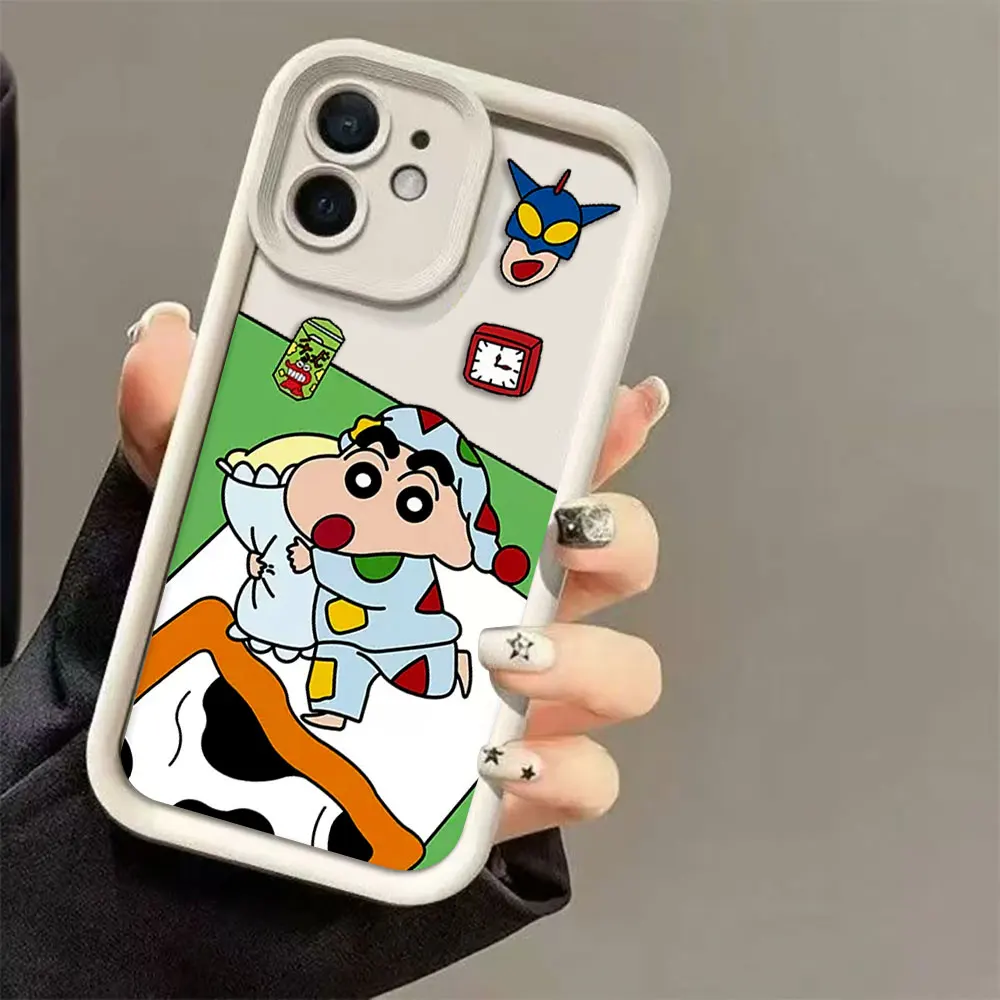 الكرتون C-تلوين شين C-شان غطاء جراب هاتف آيفون أبل 13 12 11 برو XS ماكس X XR SE 7 8 6 6S 5 5s زائد ثلاثية الأبعاد حافظة لتقوم بها بنفسك قذيفة #3