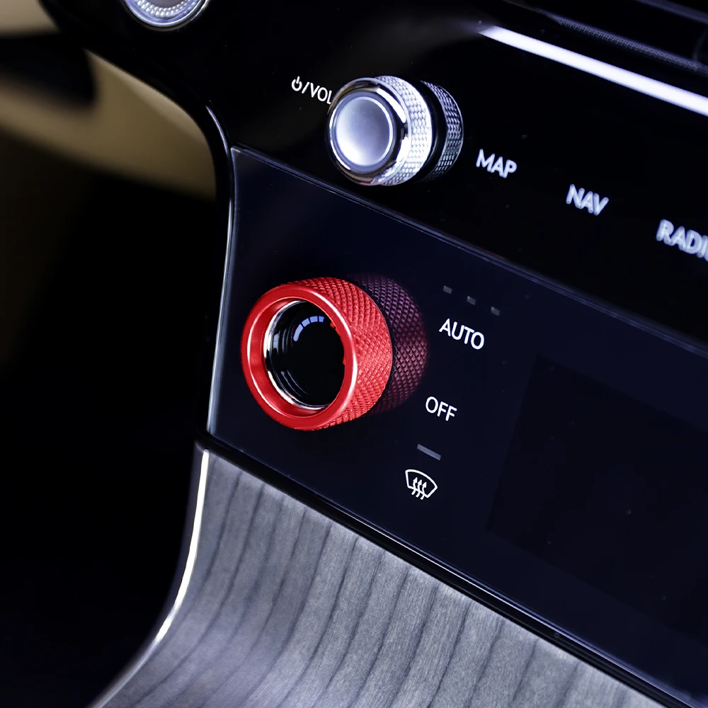 For Genesis G80 RG3 2025 2026 2pcs Aluminum Alloy Air Conditioner Adjustment Knob Trim Ring Cover Interior Accessories