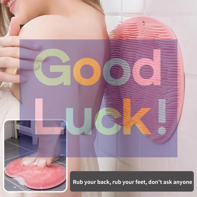 Shower Foot Scrubber Mat Back Washer Exfoliating Bath Wash Pad Wall Mounted Slip Suction Cups For Use In Cleaner Men And Women
