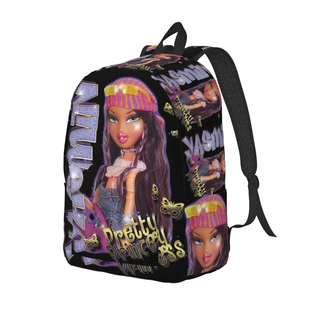 Bratz Yasmin Pretty Princess Sparkle Photoreal Backpack for Men Women Cool Student Business Daypack College Shoulder Bag Gift