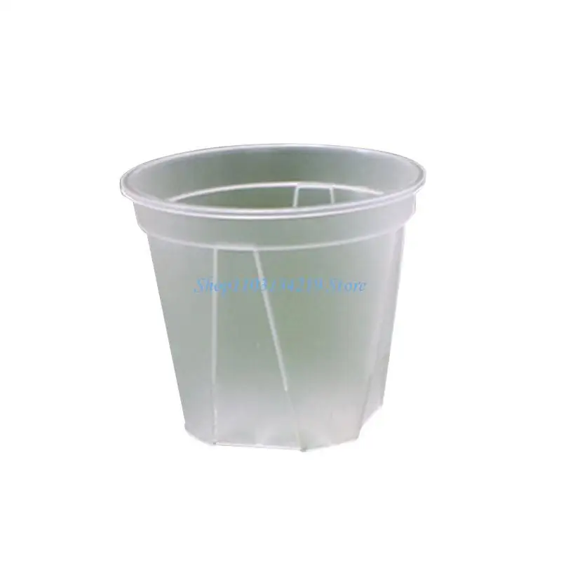 N5KC Clear Pot 12/15/18cm Breathable Slotted Clear Plastic Plant Pot