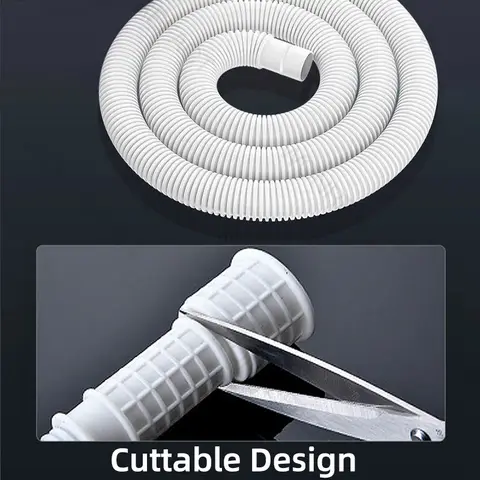 Universell luftkonditioneringsavloppsslang avfuktare avloppsslang förlängs 15-20 mm kapbart korrugerat avloppsrör (vit) 10 best sales avloppsslang - №1