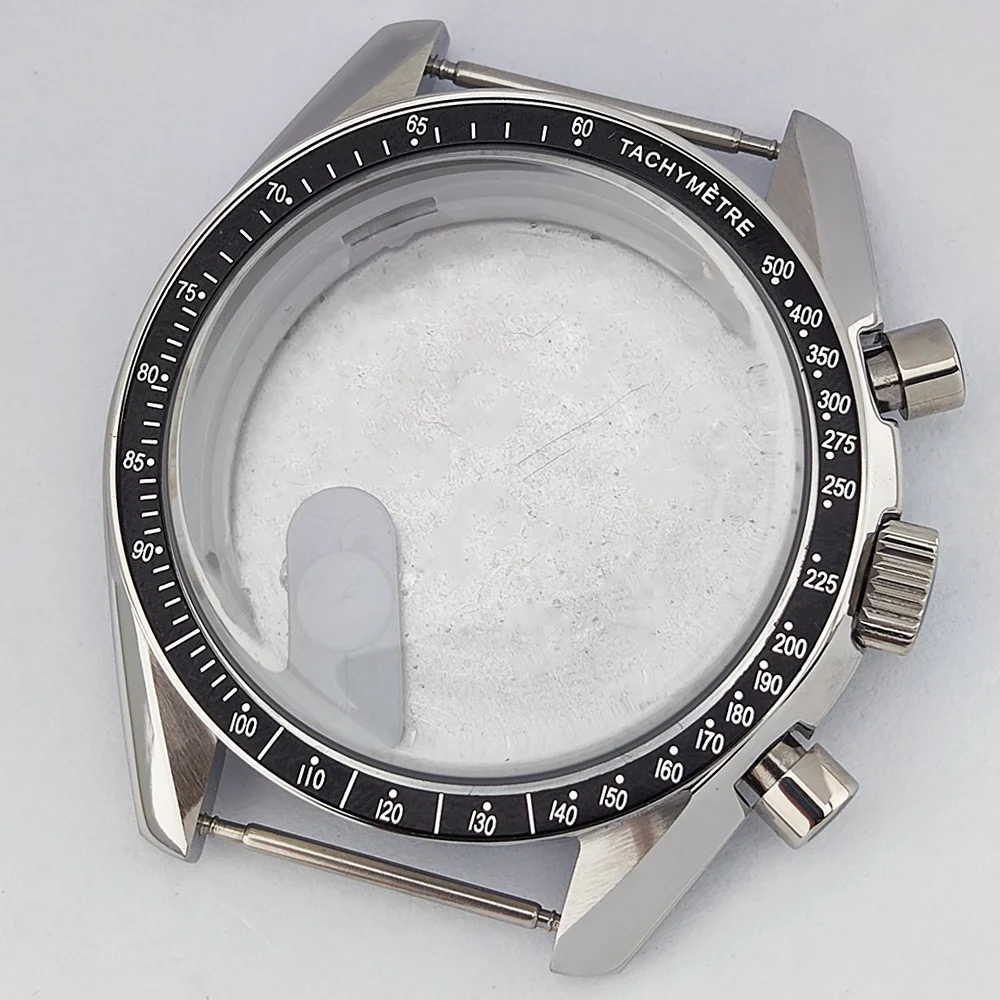 Casing 40MM VK63 Set Casing Jam Tangan Kaca Safir Casing Baja Tahan Karat Cocok untuk Casing Dial 32.5 Casing Jam Tangan Pria Mewah Casing Pergerakan VK63