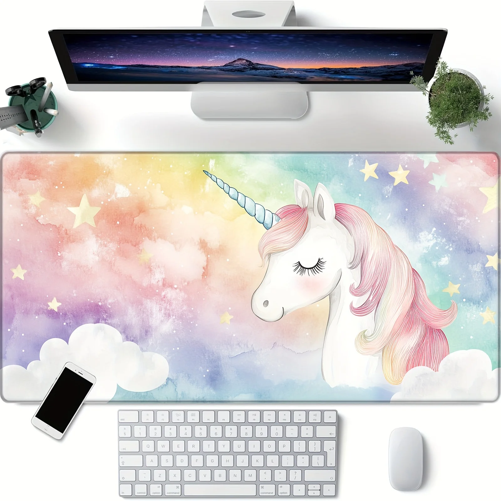 Duża podkładka pod mysz Rainybow Unicorn 900x400x3MM antypoślizgowa gumowa podstawa podkładka na biurko do klawiatury i akcesoriów do gier komputerowych biuro — zdjęcie produktu 3