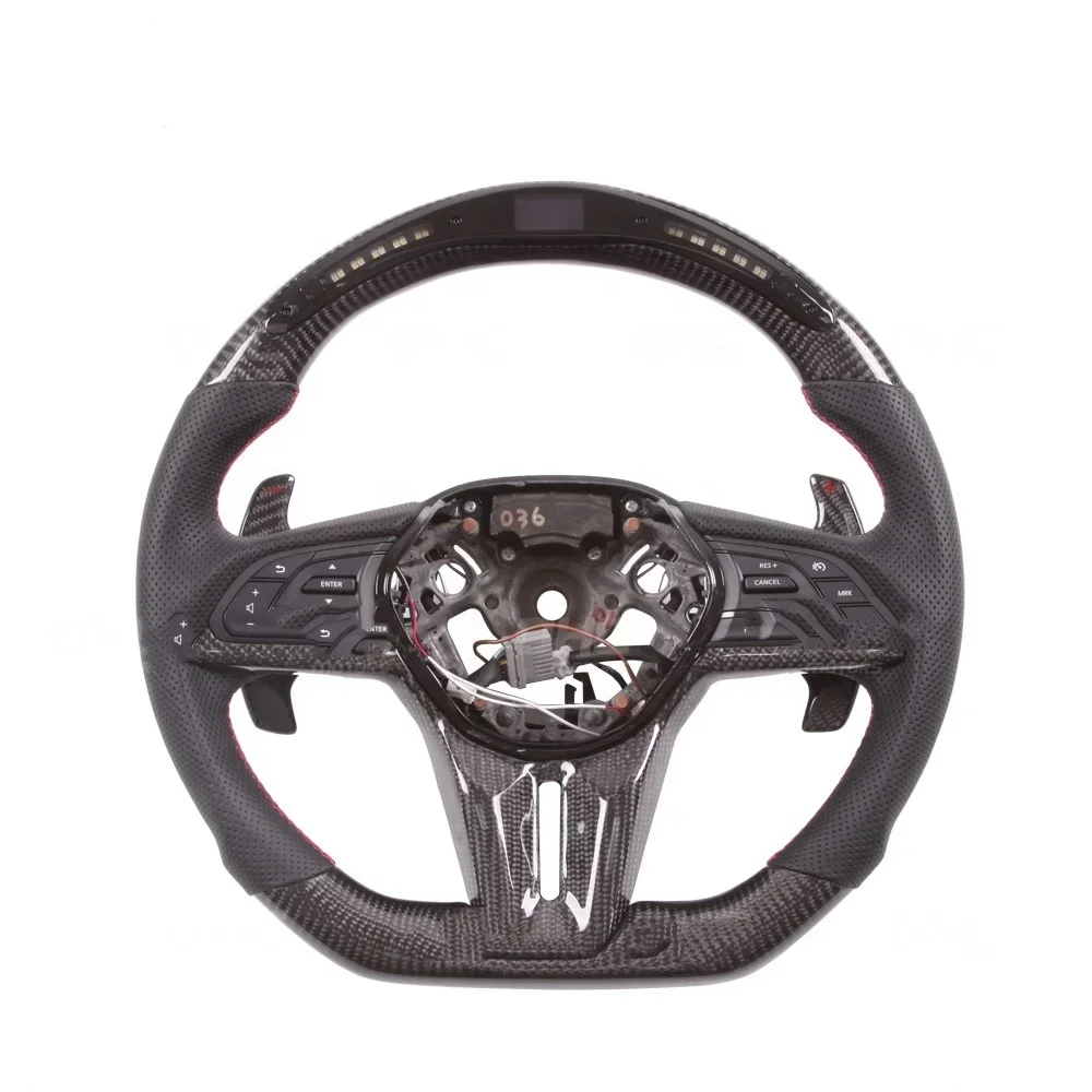 

A 100% Real Carbon Fiber LED Steering Wheel For Nissan GTR R35