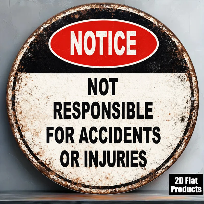 2D Flat - 1pc 8*8In/20X20Cm 2D Flat Round Sign, Vintage Plaque with 