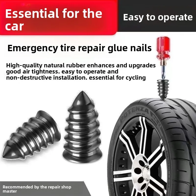 2026- Universal Vacuum Tyre Repair Nail Kit Tubeless Tire Puncture Screw Fix Car Motorcycle ATV Patch Set