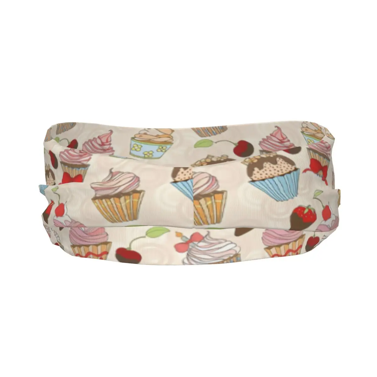 Cupcakes Colorful Pattern Elastic Hair Band Yoga Headband Makeup Hair Hoop Headwrap