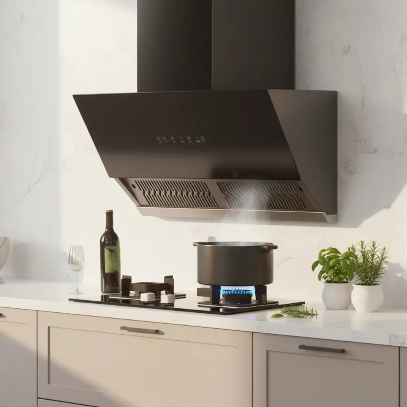 Large Suction Kitchen Cooking Method Side Suction High Power Black High-end Range Hood